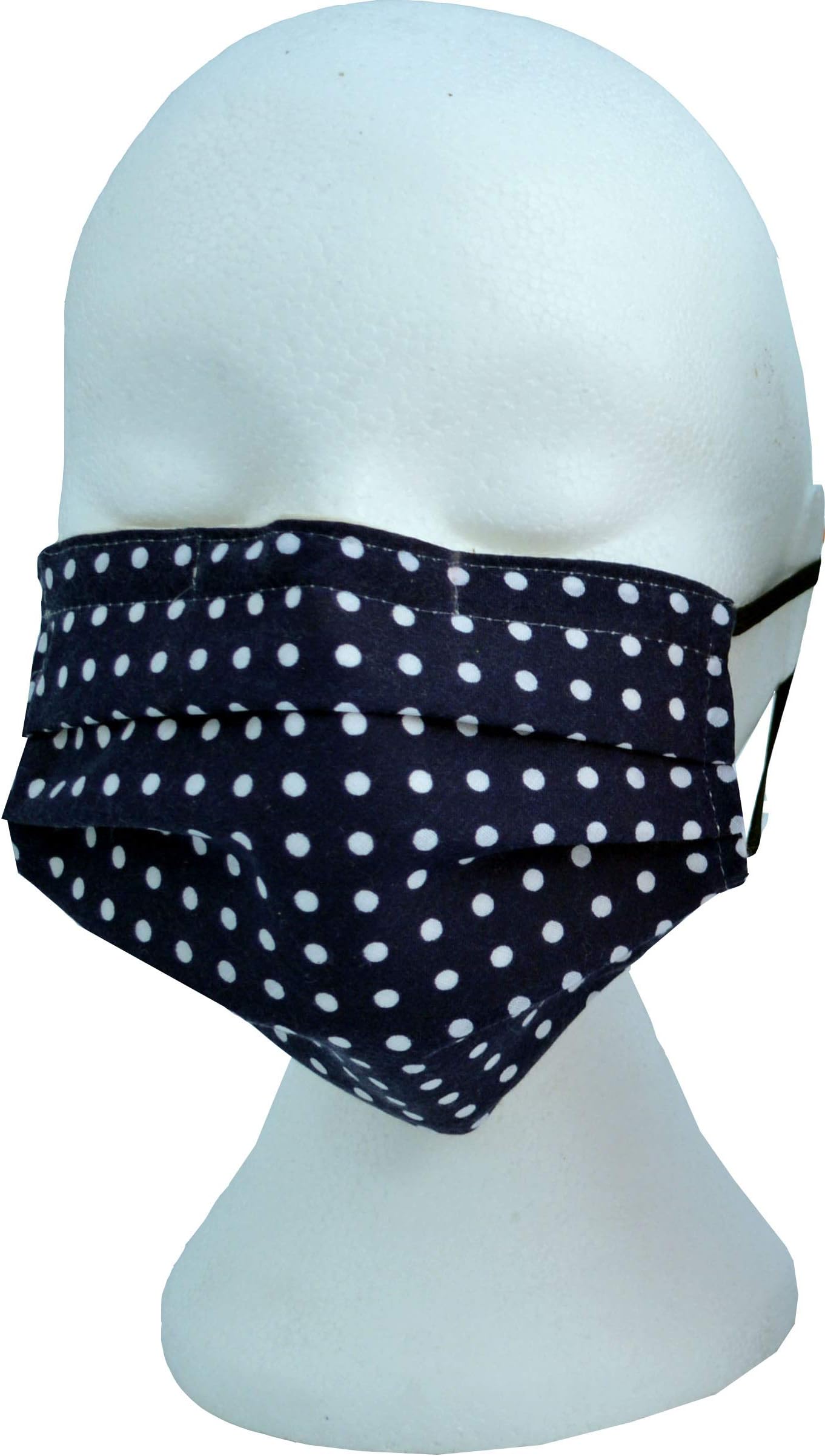 Vagabond Bags Ltd Navy White Spot Face Mouth Mask, Reusable, Washable