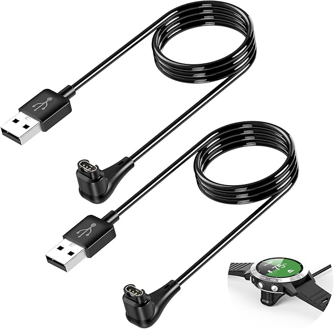 2Pack Upgrade LayFlat Charger Cable for Garmin Watch Forerunner 955