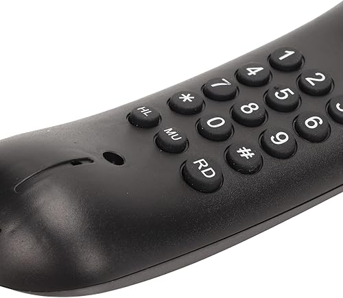 Miniatura 8 de Teléfono con cable fijo, teléfono de pared sensible al sonido claro Plug and Play, botones grandes para hotel para oficina (negro)