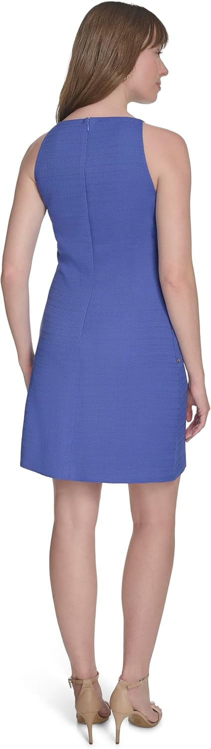 Tommy Hilfiger Womens Sleeveless Square High Neck Shift Mini Dress - Image 4