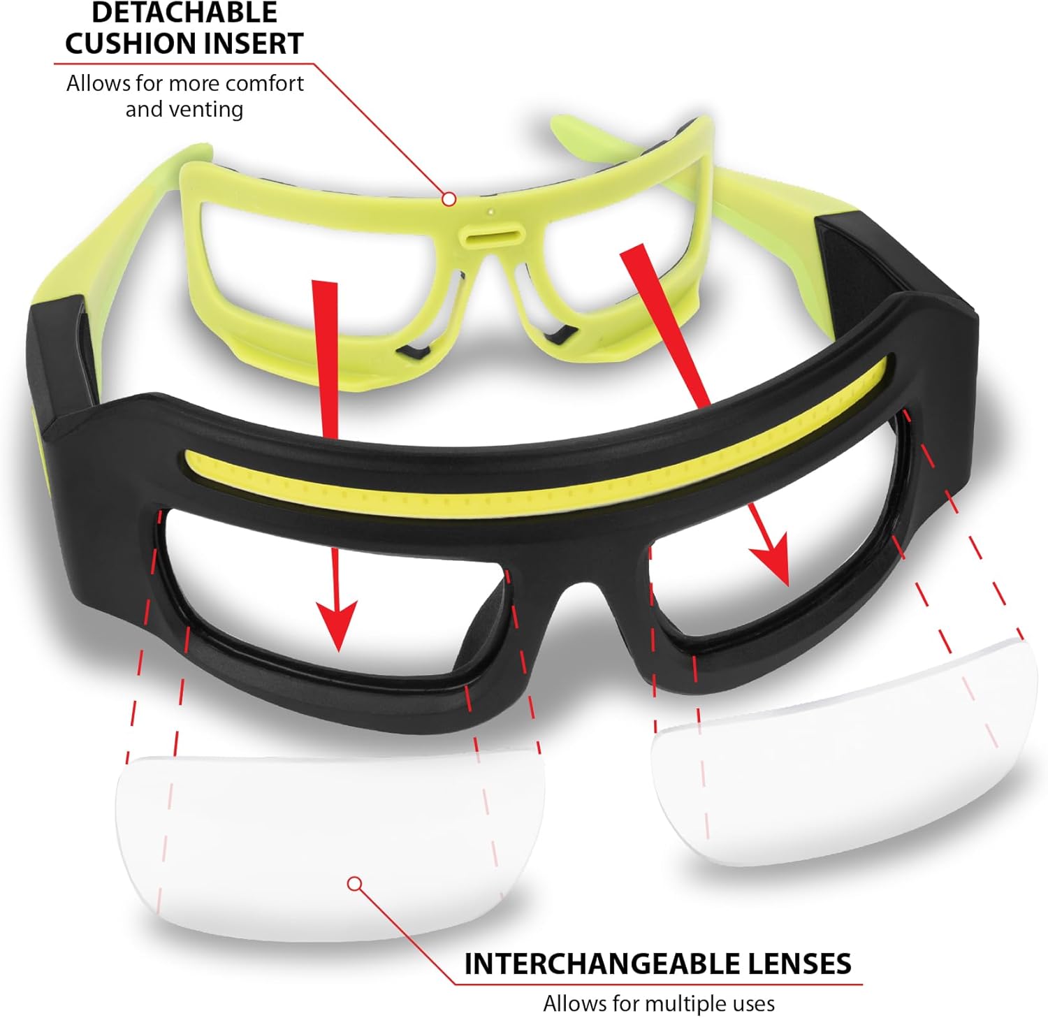 Performance Tool E00020 250 Lumen Rechargeable Lighted Safety Glasses with LED Headlamp, Anti-UV, Scratch and Water Resistant Impact Rated Lens, USB-C, Adjustable Cushion Comfort Fit, Green/Black