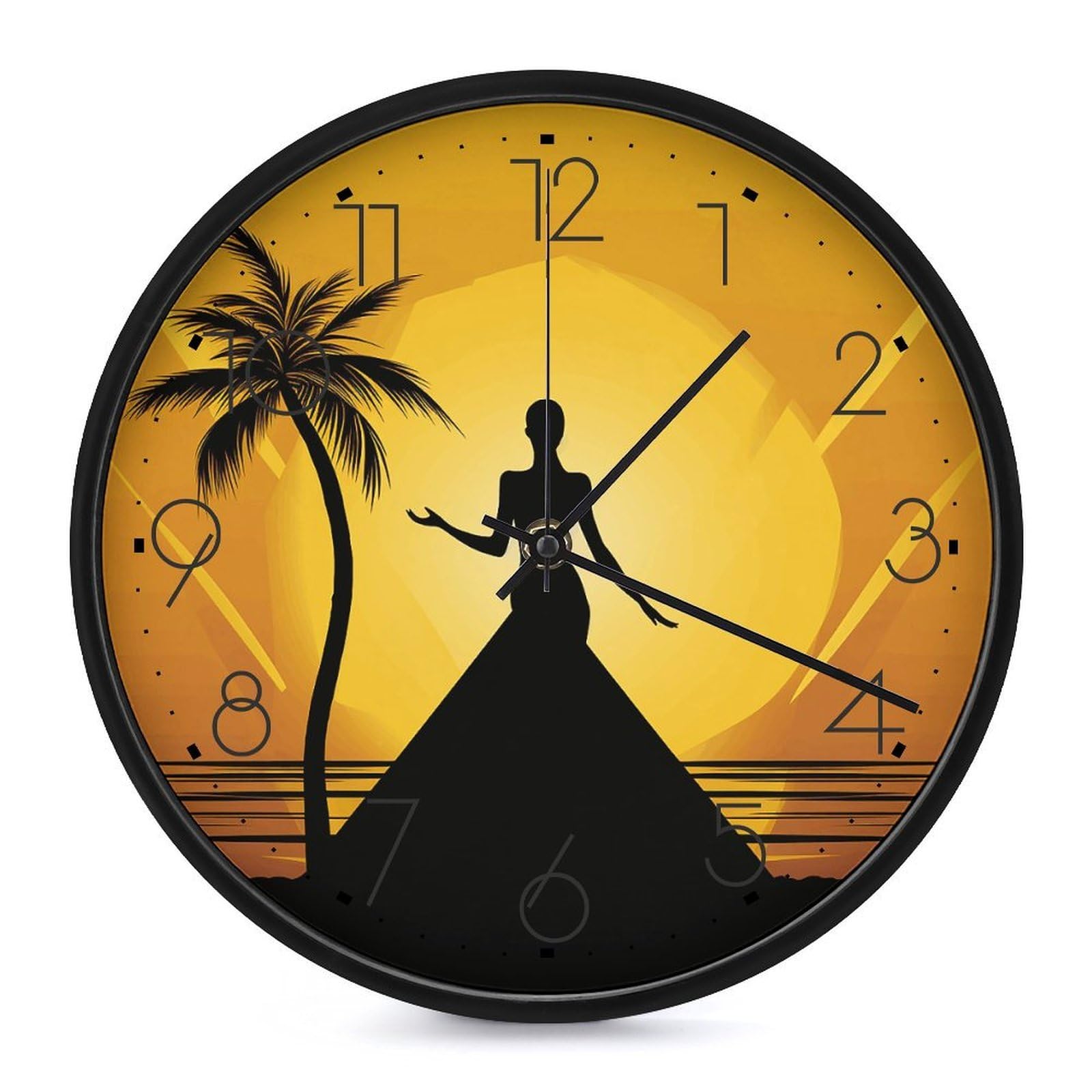 Adfgyerh Black-Style Silhouette Of A Woman Clock，9.8 Inch Battery Operated Wall Clock Classic Simple, Decorative Wall Clock.analog Clock For Kitchen Office Bathroom Bedroom.