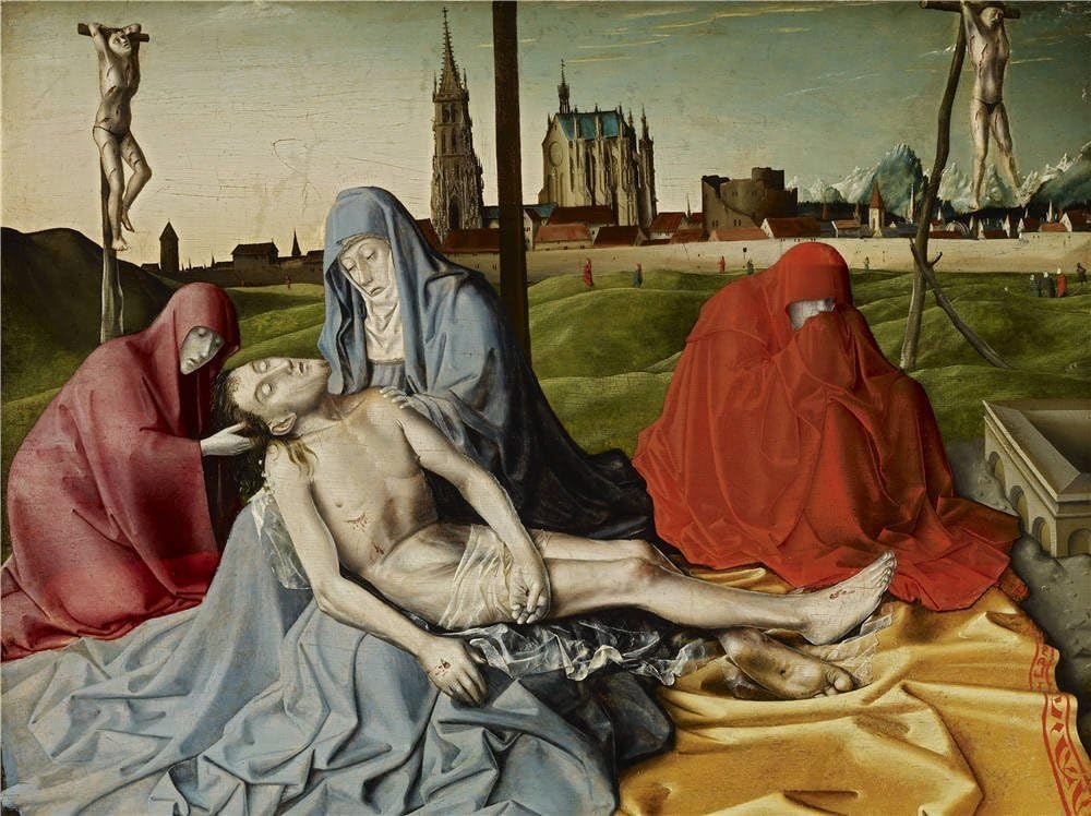 Oil Painting 'Konrad Witz (Circle Of) - Pieta, C. 1440', 10 x 13 inch / 25 x 33 cm , on High Definition HD canvas prints is for Gifts And Kids Room, Laundry Room And Study Room Decoration
