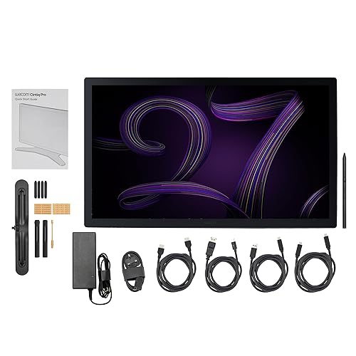 Wacom Cintiq Pro 27 – Professional Drawing Tablet with Screen, Stylus Pen Battery-free & Pressure-sensitive, Compatible with Windows & Mac, 4K Resolution, Perfect Tablet for Drawing & Graphics Design - Wacom Cintiq Pro 27 (display only) - 26.9" - Single