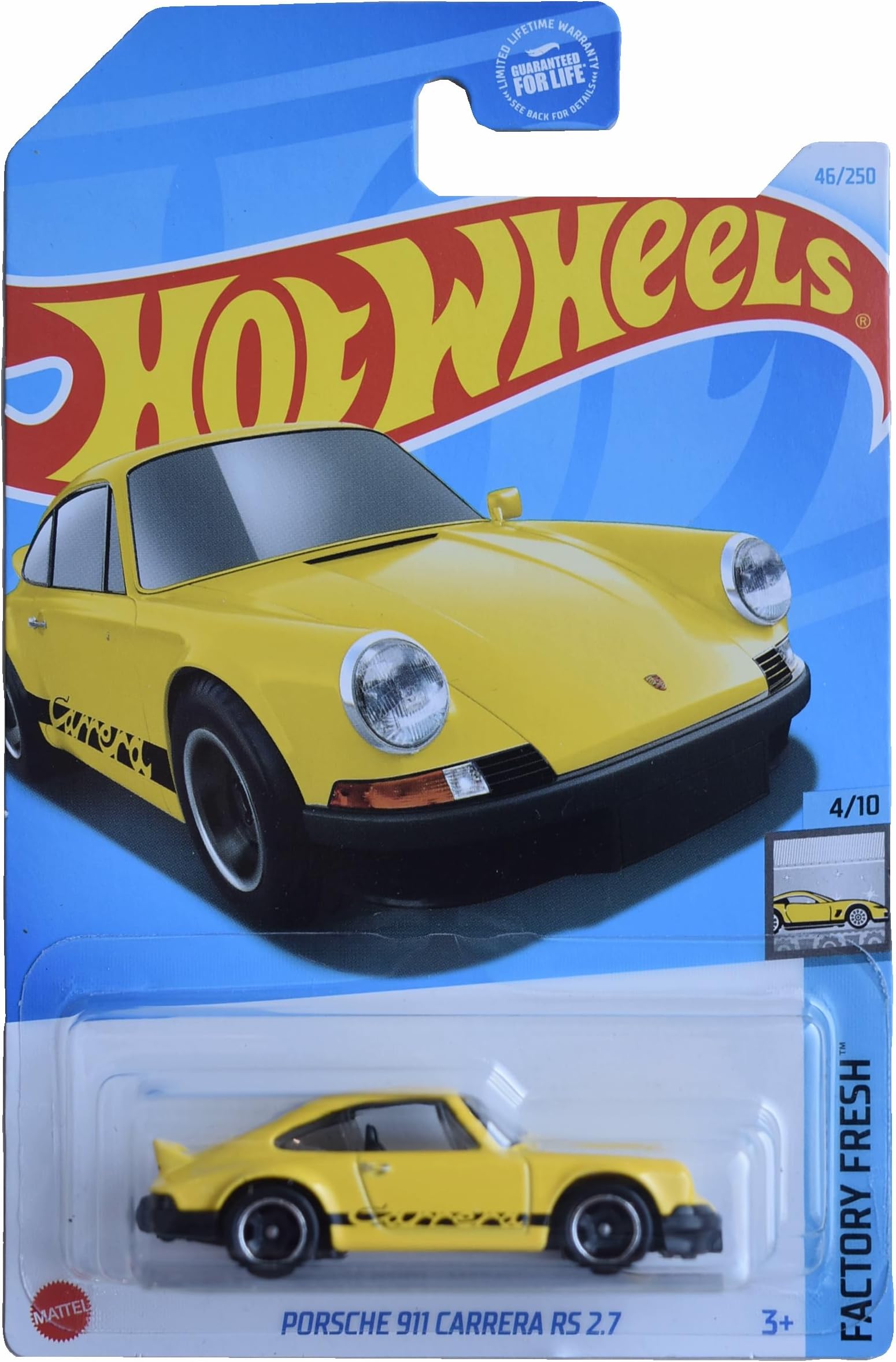 Hot Wheels Porsche 911 Carrera RS 2.7, Factory Fresh 4/10 [Yellow] 46/250