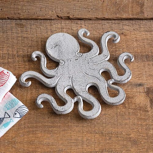 CTW Home Collection 420193 Octopus - Salvamanteles de hierro fundido, 7.75 pulgadas de ancho, caja de 2