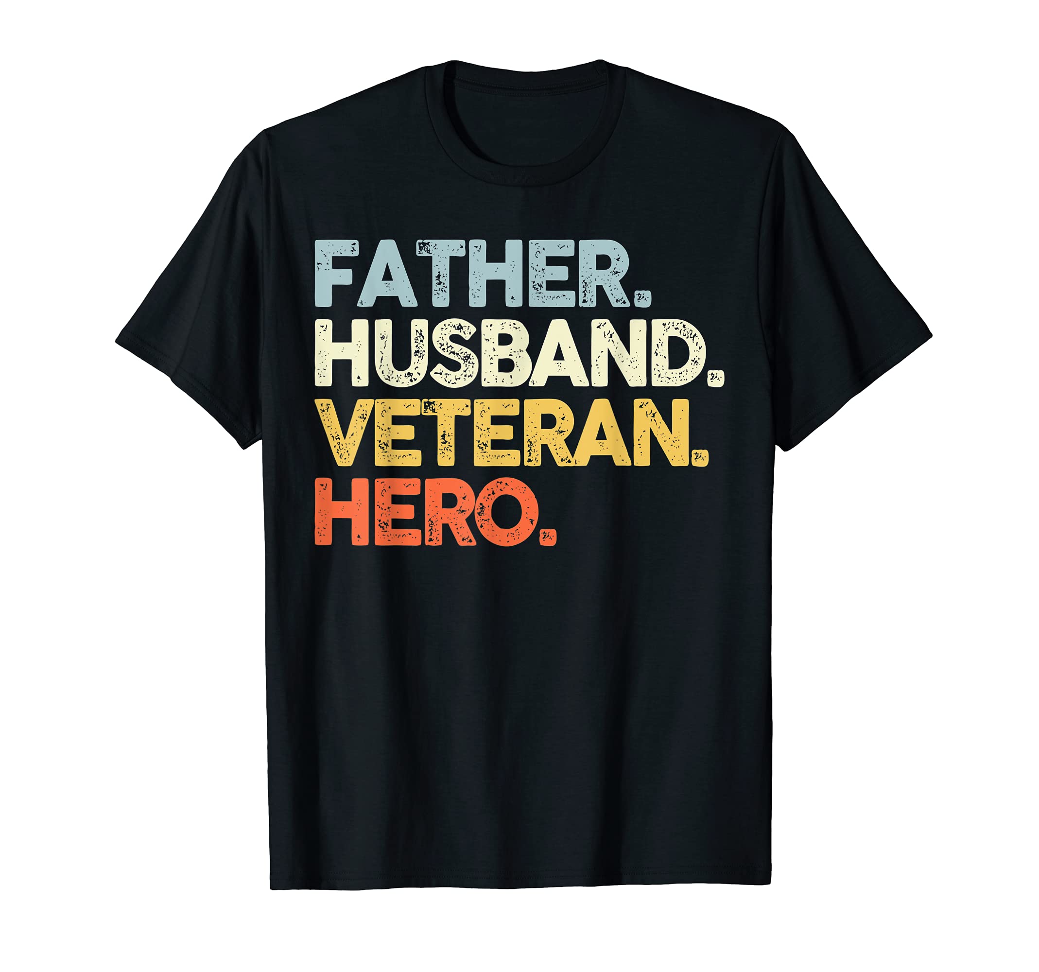 Mens MOQY Vintage Father Husband Veteran Dad Papa Veteran Day T-Shirt