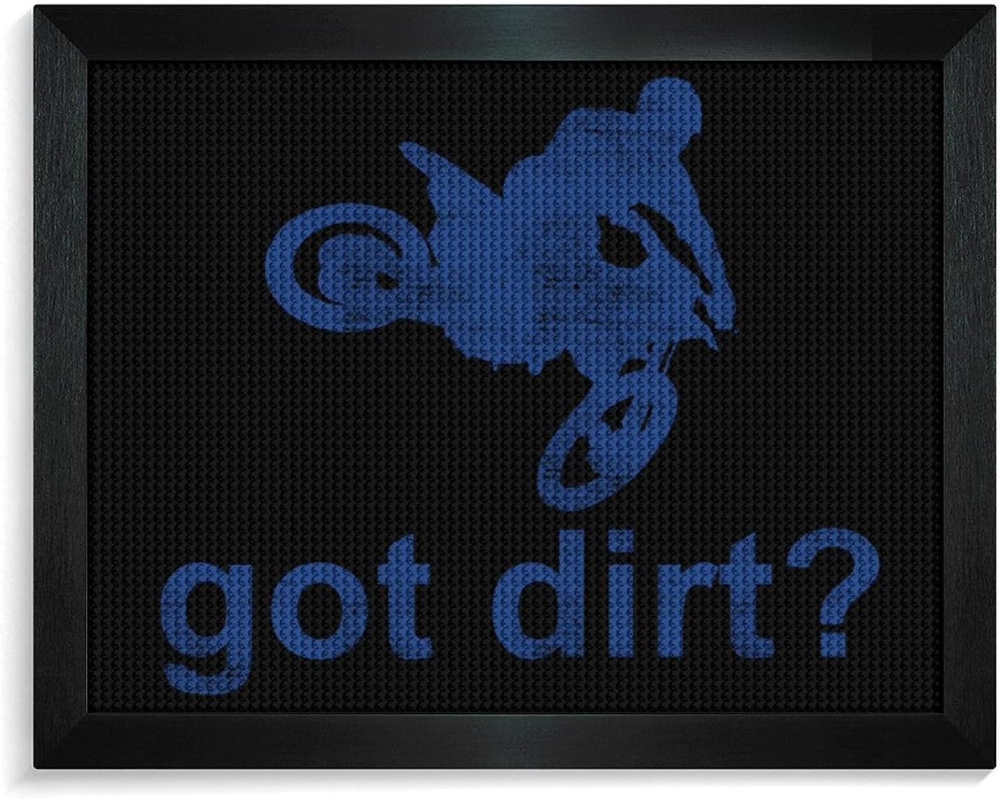 Got Dirt Bike Printed Diamond 5D Painting Kit 16x20in DIY Full Drill Craft with Tools for Home Wall Decor Gift White Wood 50 * 40cm