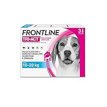 FRONTLINE Triact, 3 Pipette, Cane M (10-20Kg), Antiparassitario per Cani e Cuccioli di Lunga Durata, Protegge il Cane da Pulci, Zecche, Zanzare, Pappataci e Leishmaniosi, Antipulci 3 Pipette