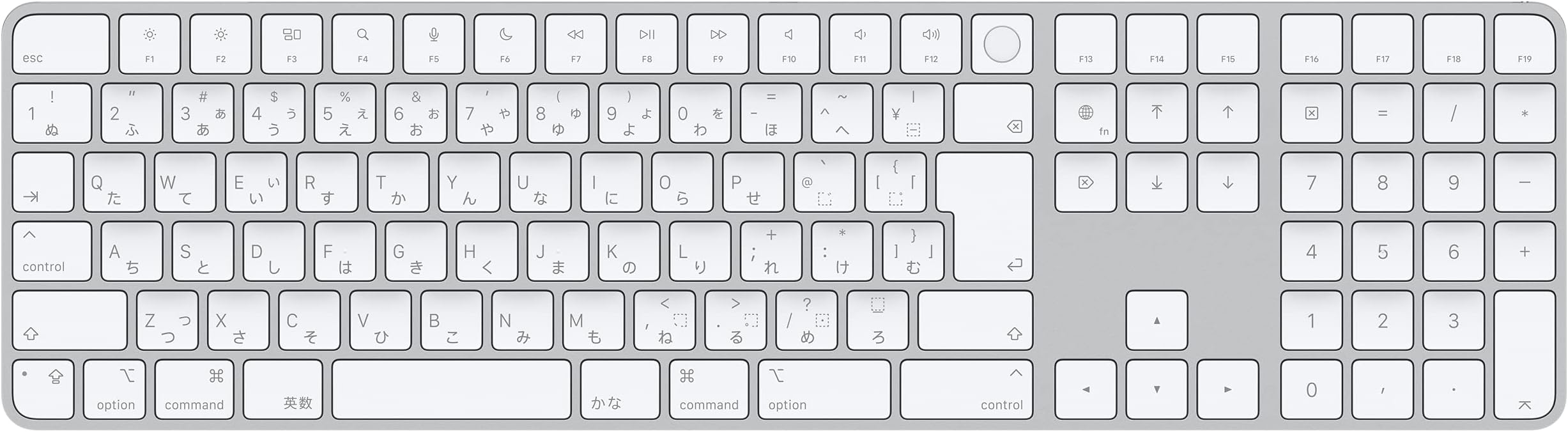 Apple Magic Keyboard with Touch ID and Numeric Keypad: Wireless, Bluetooth, Rechargeable. Works with Mac Computers with Apple Silicon; Japanese - White Keys