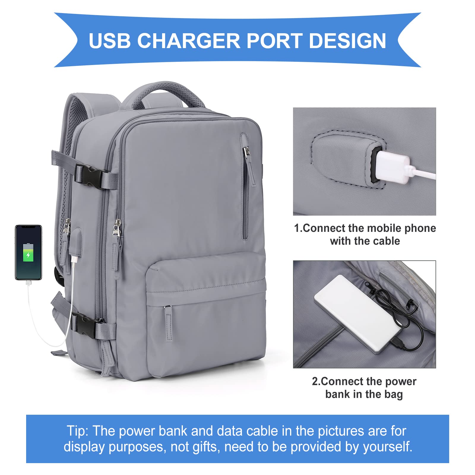 SZLX Borse da Cabina per Easyjet 45x36x20 Zaino da Viaggio Donna Ryanair 40x20x25 Bagaglio a Mano con porta usb zaino da viaggio aereo bagaglio a mano zaino per laptop Casual Daypack