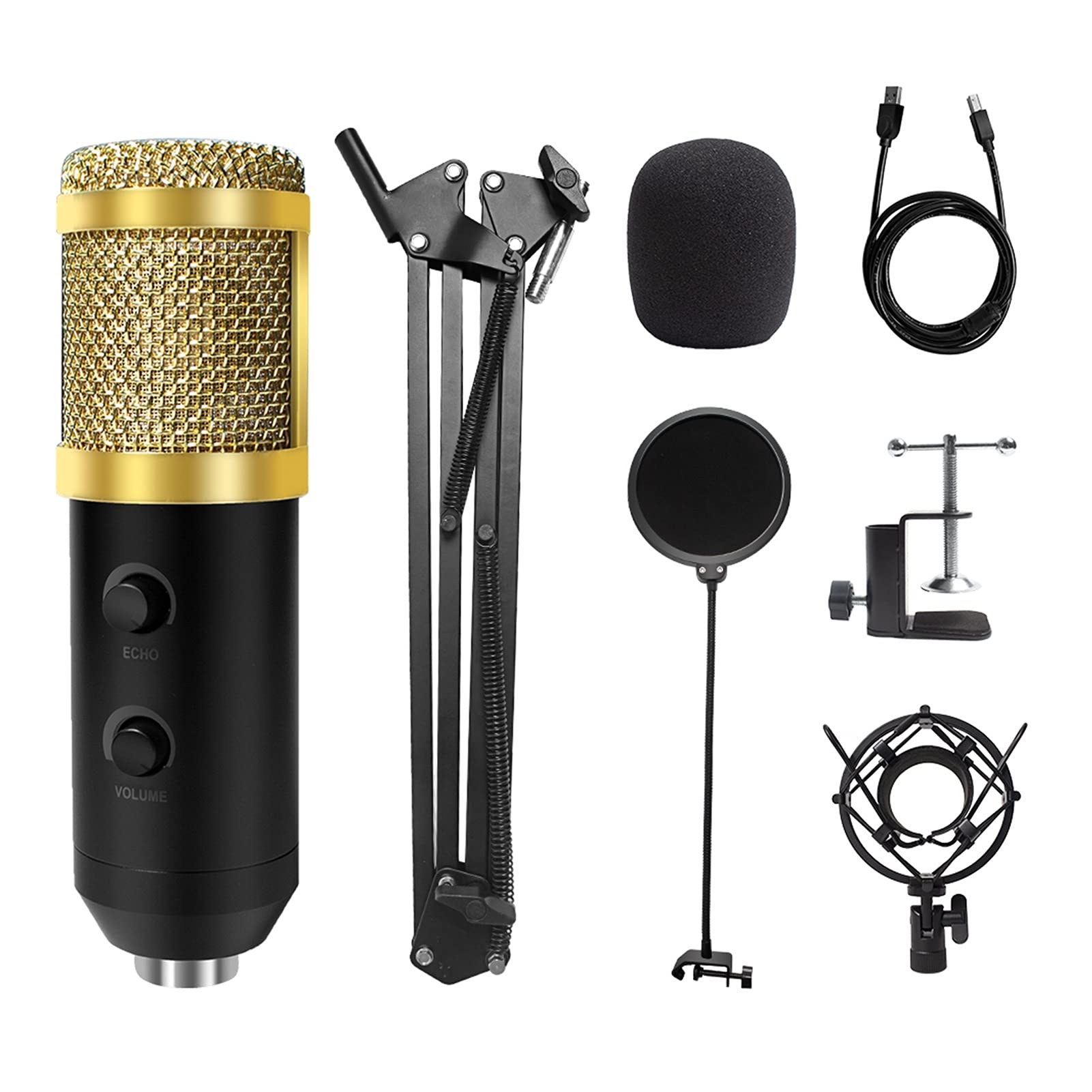 mikrofon E20 mikrofon PC MIC USB z 6-calowym pierścieniem Ramki Stojak Professional Ringlight Studio Zestaw (Color : 8)
