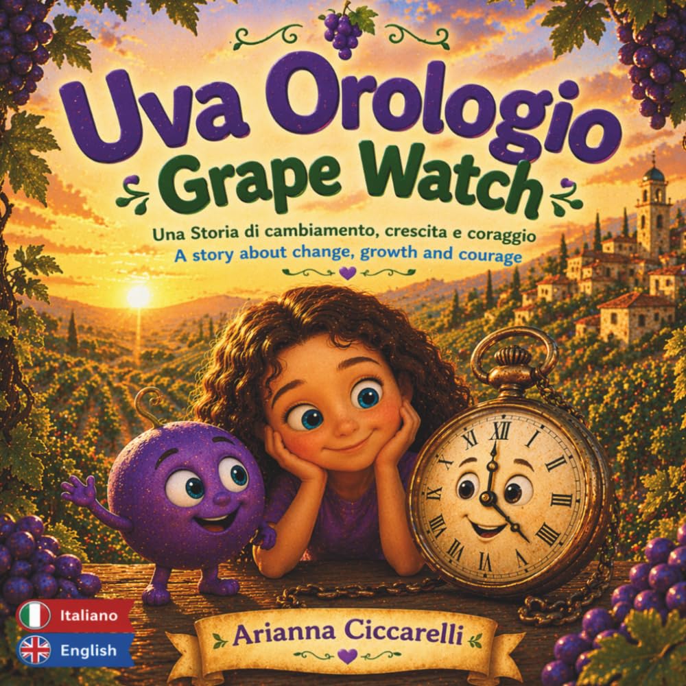 Uva Orologio | Grape Watch: Una storia bilingue per bambini sul cambiamento, la crescita e il coraggio di diventare sé stessi | Bilingual ... in Italy | Le Storie di Arianna in Italia)