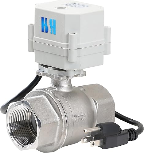 Miniatura 2 de 1 pulgada DN25 110-230VAC normalmente cerrado acero inoxidable 304CF8 motorizó la válvula de bola eléctrica con el enchufe de los E.E.U.U