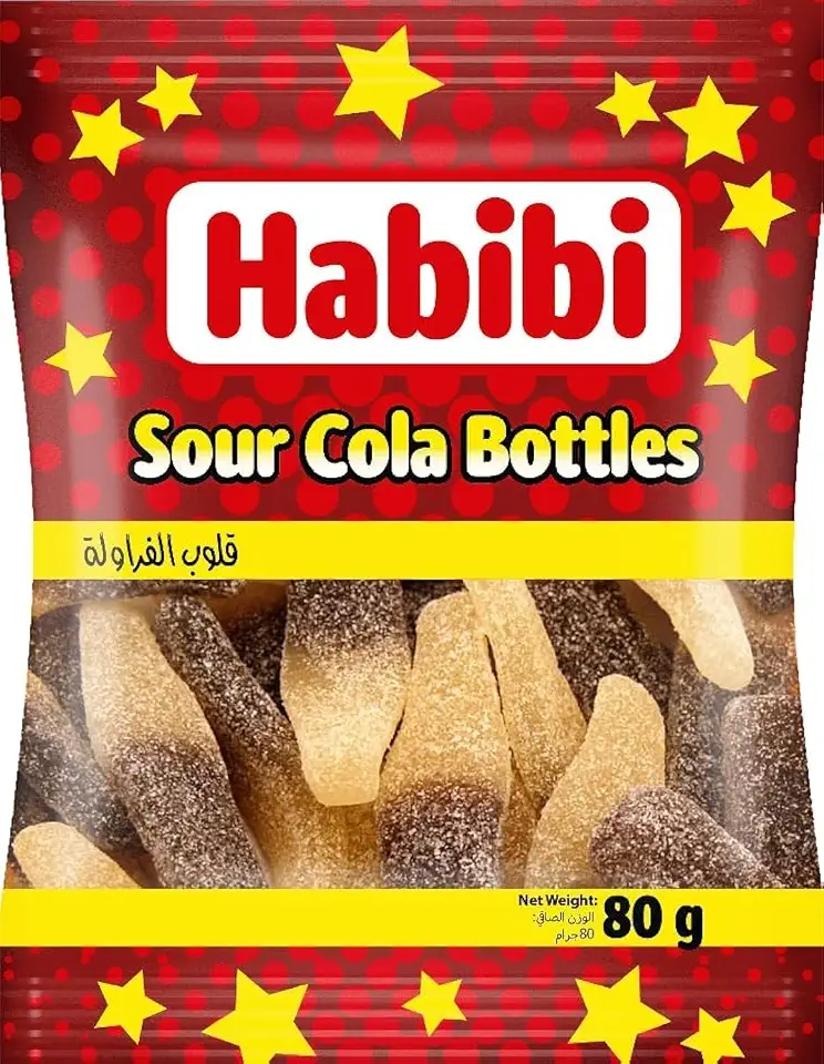 Habibi Sour Cola Bottles Jelly 80 g