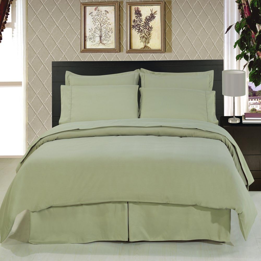 King Size Microfiber WaterBed Sheets With Pole Attachments (Sage Green)