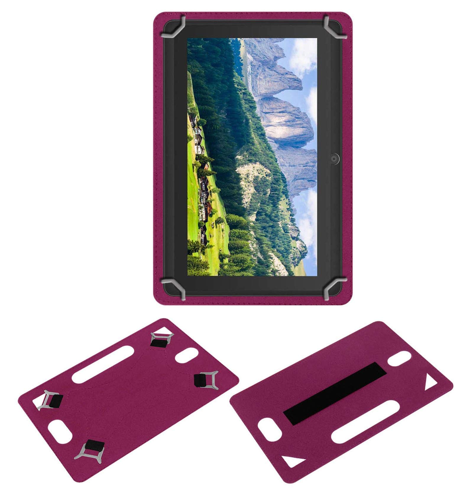 Acm Leather Back Hand Case Compatible with Yuntab Tablet Cover Pink