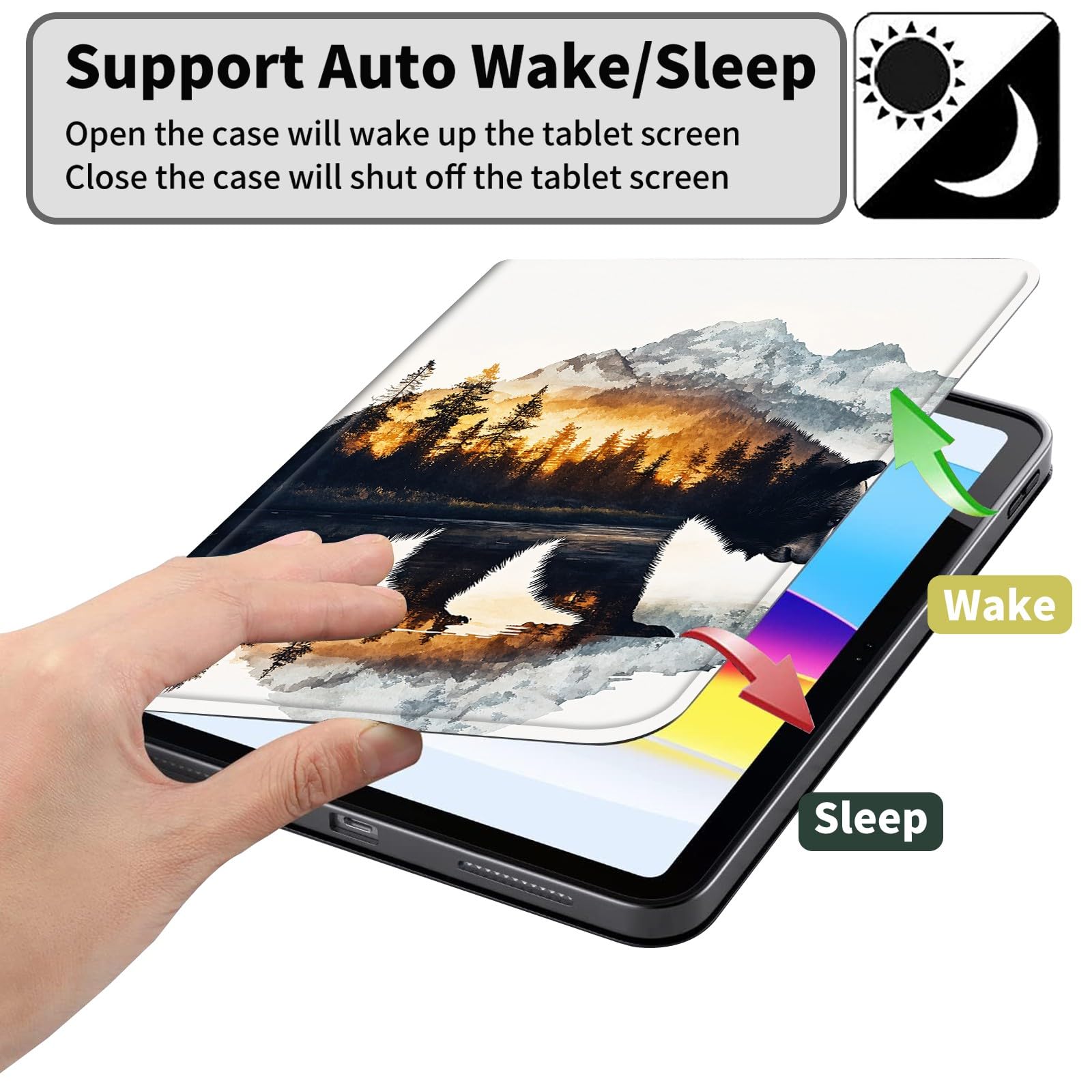 Custodia per Kindle Paperwhite di 12a generazione da 7 pollici e Kindle ColorSoft Signature Edition, custodia protettiva in pelle PU con auto sleep/wake per Kindle Paperwhite 2024 - Bear