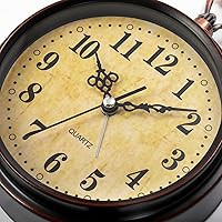 Vista 8 de 2 Pack Vintage Retro Analog Alarm Clocks, 5.2 Inch Silent Non Ticking Small Table Clock, Battery Operated Desk Clocks for Bedroom, Elegant Bedside