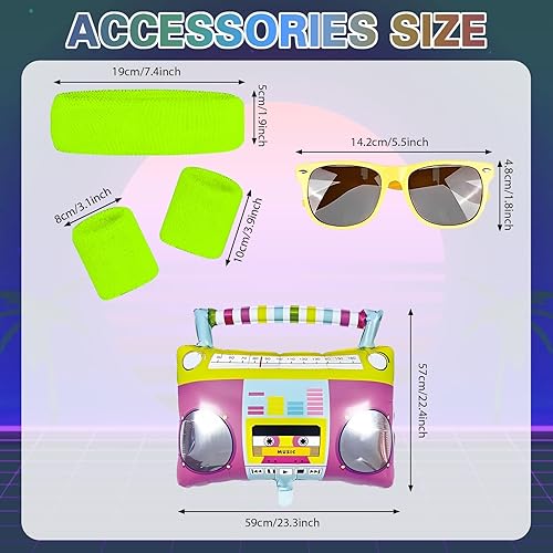 Vista 2 de 80s Tracksuit Costume for Men Women, 90s Retro Hip Hop Costumes Jacket Shell Windbreaker Disco Party Dress Mens Adult