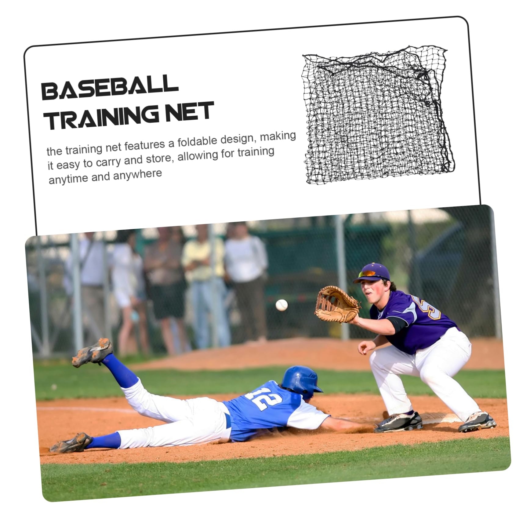 Supvox Baseball Wurf Faltbares Softball Netz für Rebound PE und aus Schwarz mit Schutzfunktion Einfachem Transport Schlagtraining Training für Vielseitiges