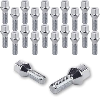 M12X1.25丨22Pcs Wheel Studs, Chrome Wheel Lug Bolts - 28mm Shank Length, 19mm Hex Conical for 2015-2022 J-e-e-p Renegade, 2018-2022 Compass, 2014-2022 Cherokee