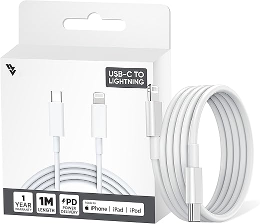 DR VAKU® USB C to Lightning Cable 1M [Apple Mfi Certified] iPhone Fast Charger Cable USB-C Power Delivery Charging Cord for iPhone 14/13/12/12 Pro…