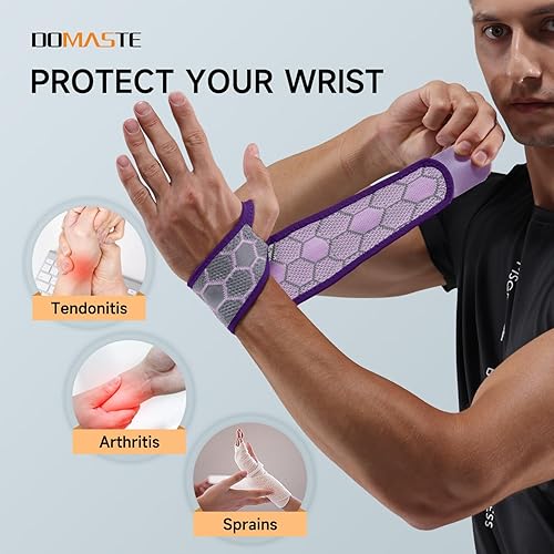 Miniatura 9 de Muñequera deportiva delgada, muñequera para alivio del túnel carpiano, soporte de muñeca de compresión sin neopreno para entrenamiento, muñequeras