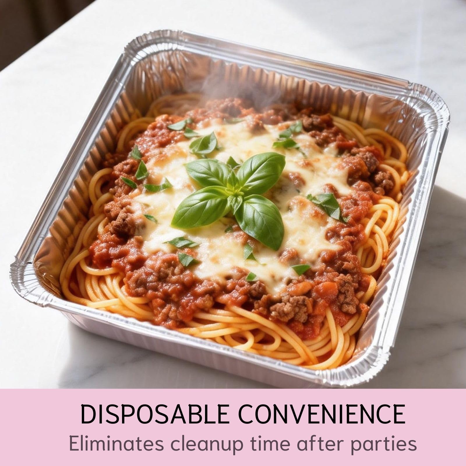 Pink Foil Cake Pans - 40 Pack with Lids -5