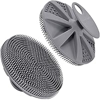 Vista 1 de INNERNEED - Cepillo de ducha de silicona suave de grado alimenticio para el cuerpo, cepillo de limpieza manual portátil, exfoliante suave y hace Gris