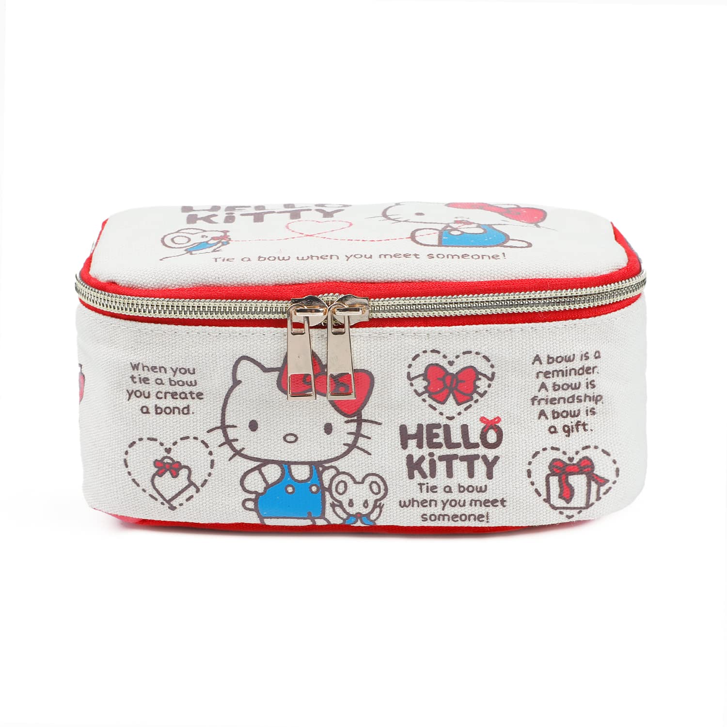 G-AhoraCartoon Kitty Square Cosmetics Makeup Bag Anime Zipper Pouch Travel Bag Kawaii Pouch Bag Kitty Merch, Bag-10, Colorful