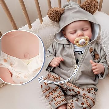 JIZHI Realistic Reborn Baby Dolls Girl, 17 Inch Lifelike Newborn Real Life Baby Girl Dolls Soft Vinyl and Cloth Body with Feeding Kit Gift Box for Kids Age 3+