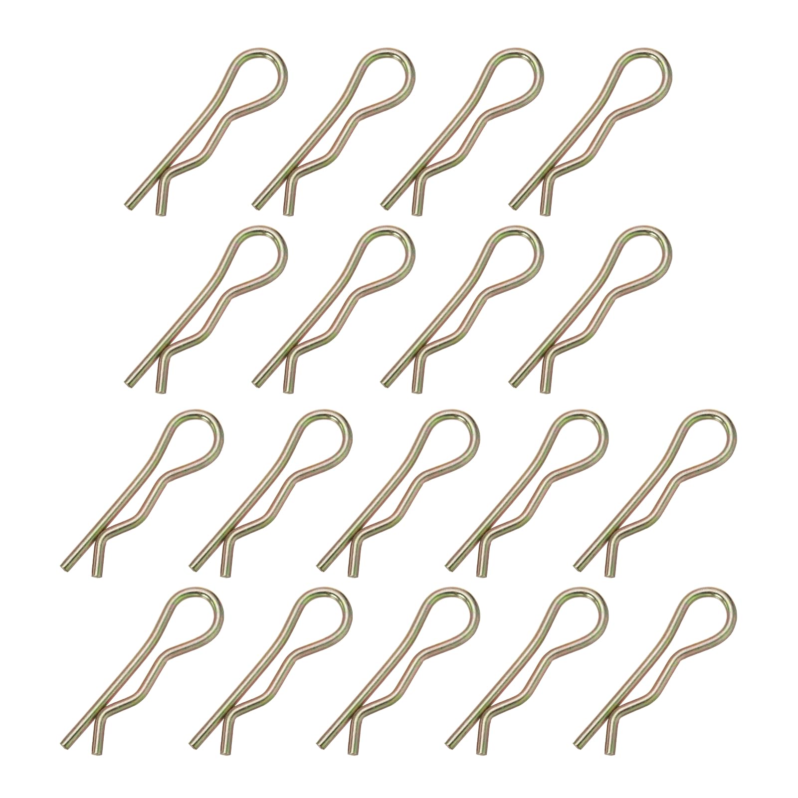 PATIKIL M4x90mm Cotter Pins, 18 Pcs Heavy Duty R Clips Hardware Pin Steel Spring Fasteners Hitch Pin Clip for Trailer Locking Lawn Mowers Tractor Carts Truck
