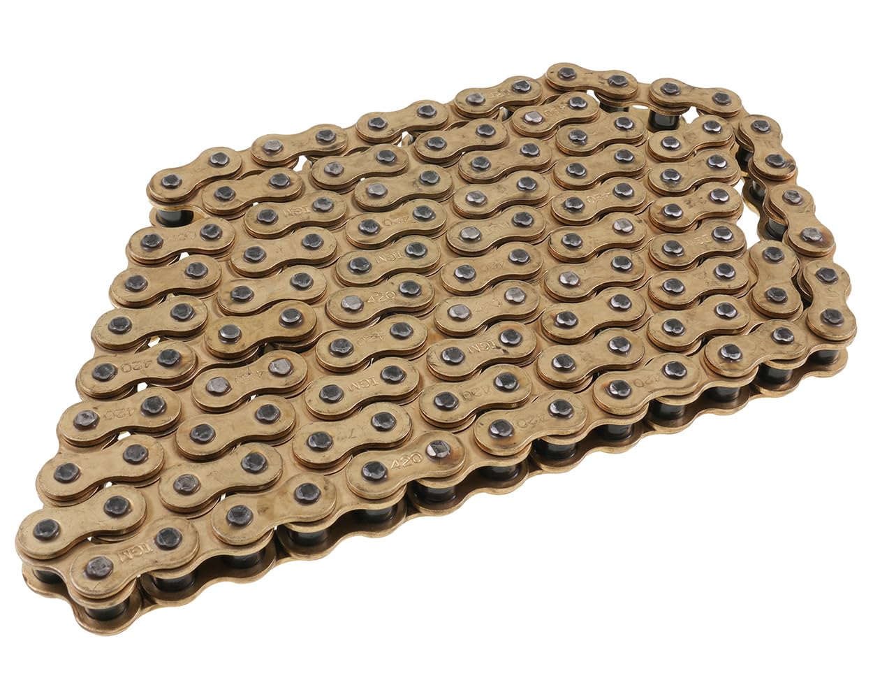 Cadena reforzada abierta dorada 420x122 compatible con Simson S50, S51, mofa, ciclomotor y moto de marchas
