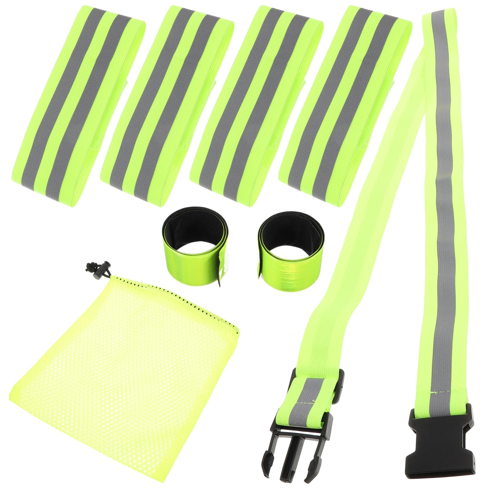BESPORTBLE Set di Nastri Riflettenti Verdi Movimento Fascia da Uomo Polsino Pellicola Riflettente polsiera Elastica Banda Riflettente da Passeggio Bande Riflettenti di Sicurezza Green