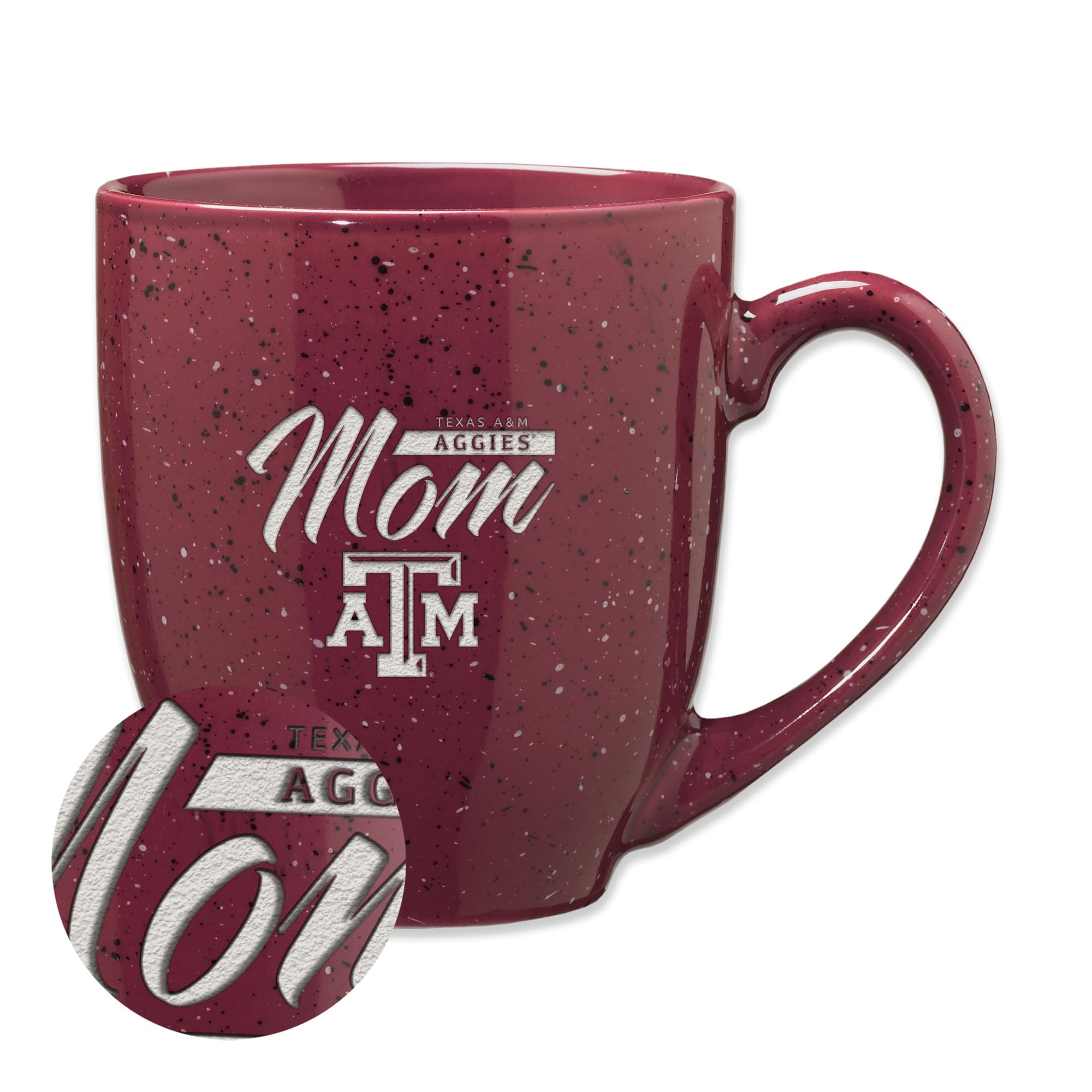 Mug Texas A&M Aggies Mom en céramique mouchetée de 473 ml pour le café matinal