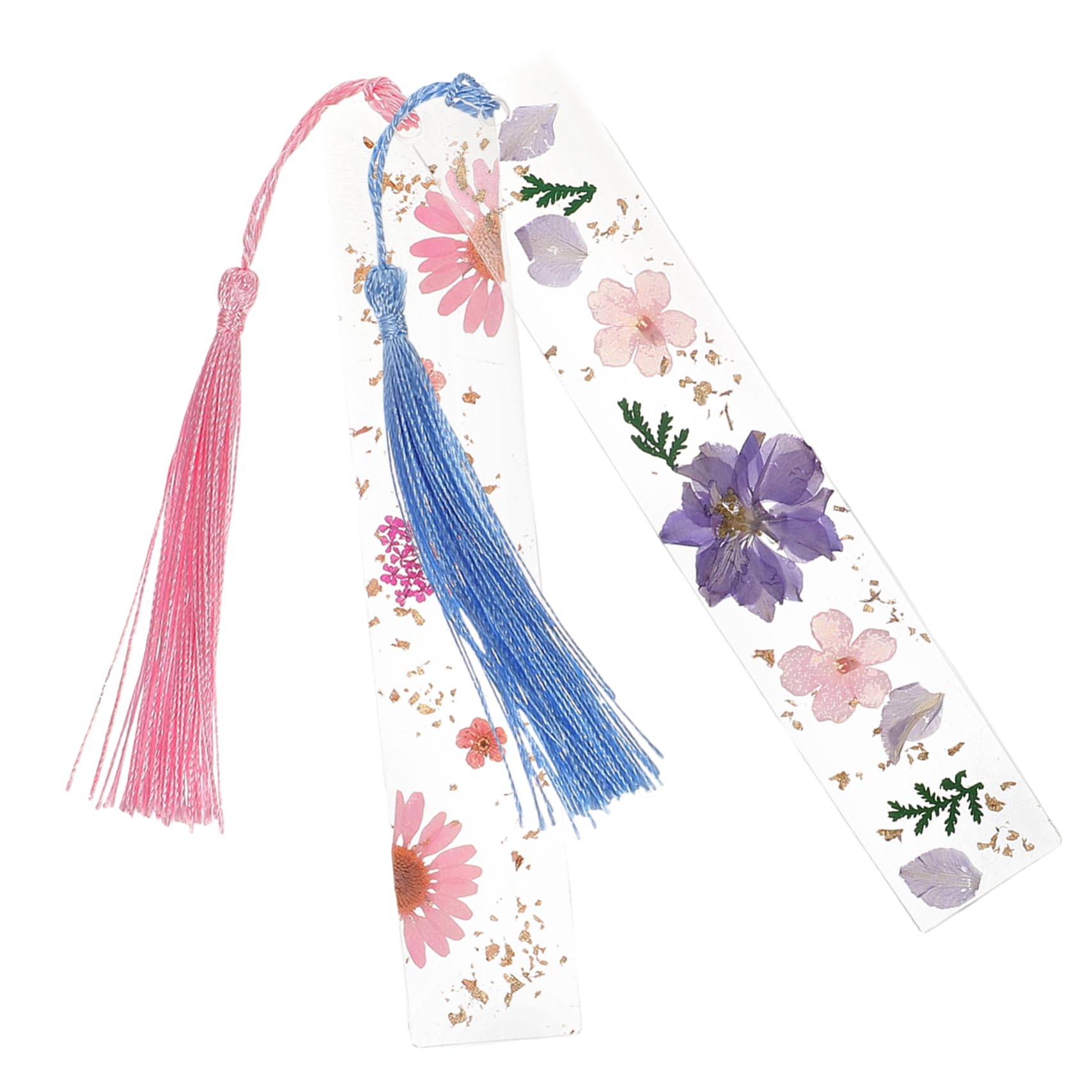GALPADA 4 Ensembles Marque Pages Résine Avec Pompons Marque Pages Vintage Faits Main Avec Fleurs Séchées Et Élégant Pour Lecteurs Et Étudiants Rose 2 Pièces * 4