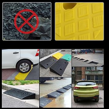 Driveway Curb Ramps, Rubber Threshold Ramp, Portable Heavy Duty Rubber Shed Threshold Ramps for Sidewalk Lawn Mower Cars Wheelchairs Pet Mobility
