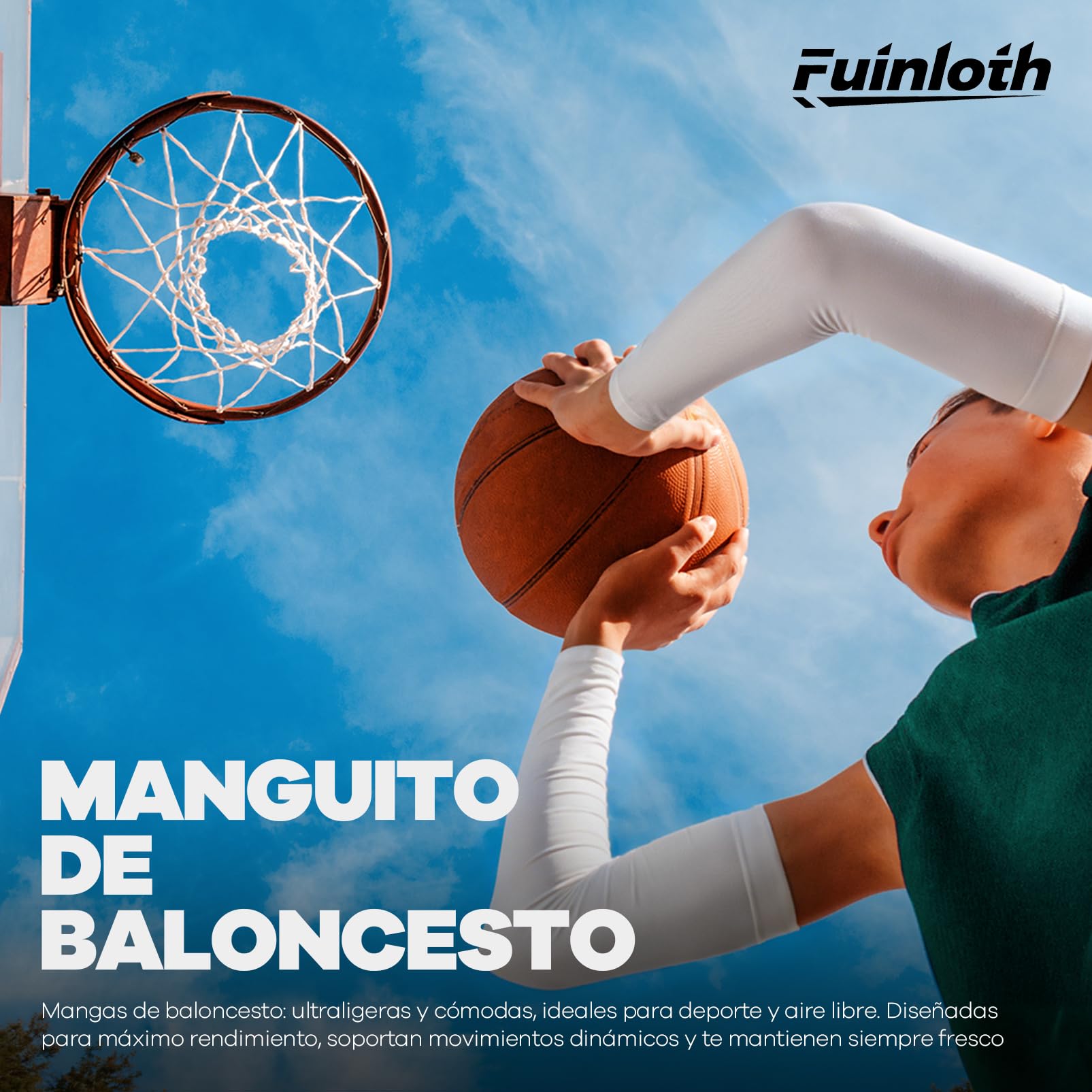 fuinloth Mangas de Brazo para Hombres y Mujeres, Deporte Compresión Protección Solar
