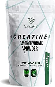 Creatina monohidratada en polvo micronizada 500g / 166 dosis - Pura sin aditivos - Sin sabor - Incluye dosificador - Alta solubilidad - 100% creatina monohidrato micronizada