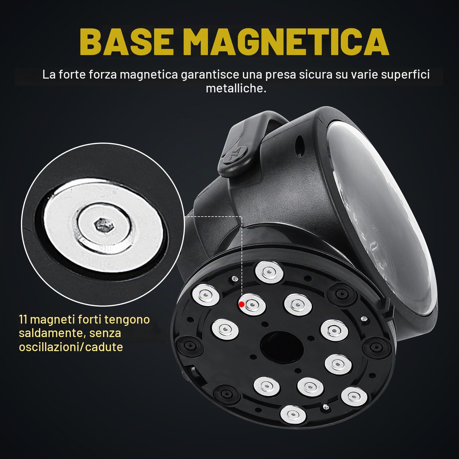Willpower Faro da Ricerca LED Luce da Lavoro, Spotlight 39W Telecomandato con Base Magnetico Rotazione 360° Luci da Ricerc Lampada per Auto Fuoristrada Camion Barca 4x4, 12V 24V Fari di Profondità