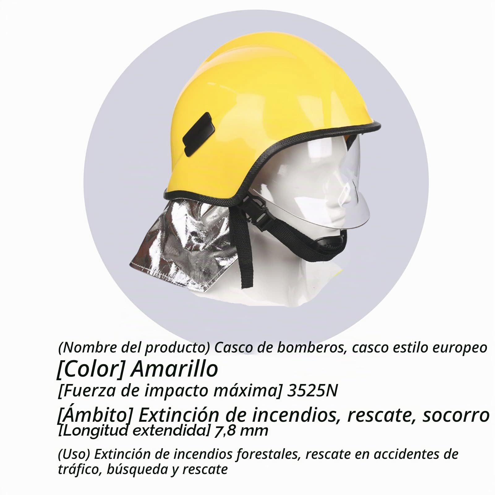 Casco de seguridad contra incendios con casco,Casco de bombero resistente a altas temperaturas,Casco de protección contra incendios de rescate de extinción,Cinturón amortiguador para un uso cómodo