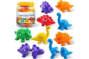 Double-Sided Dinosaur Alphabet Games for Kids Ages 3-5
