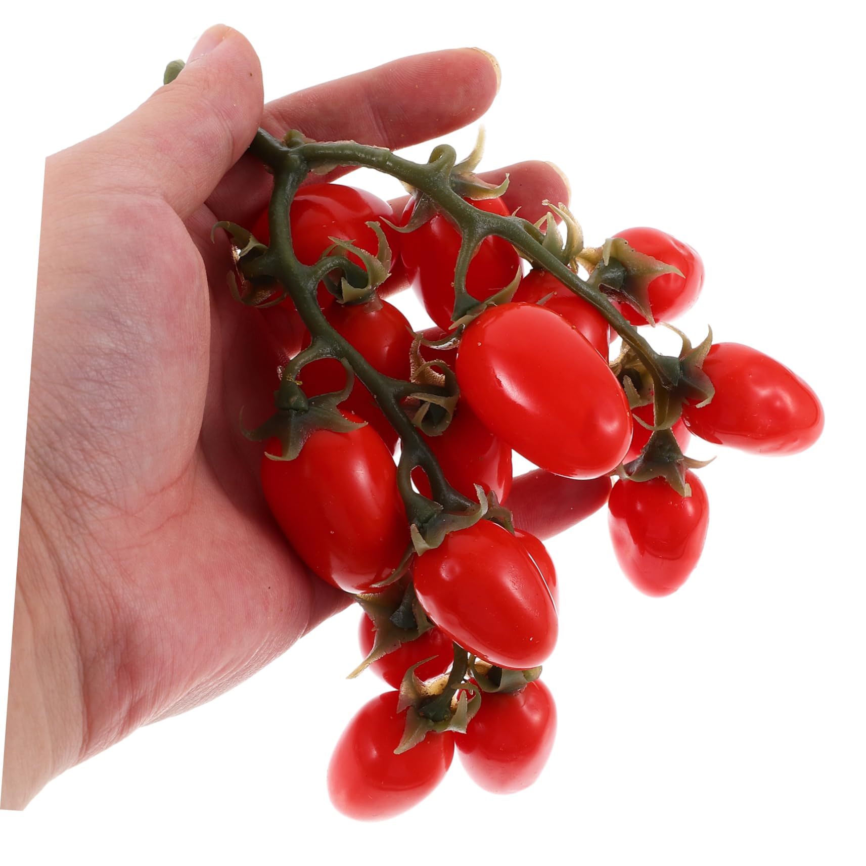 MAGICLULU 4 Pièces Accessoires De Tomates Cerises Fausses Tomates Cerises Ornent Accessoire Photo De Fruits Faux Fruits Tomate Artificielle Fausses Tomates pour La Déco Plastique