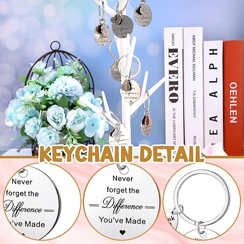 Miniatura 6 de Lincia Juego de 20 bolígrafos de regalo de agradecimiento de agradecimiento, 20 bolígrafos inspiradores, 20 llaveros de acero inoxidable y 20 bolsas