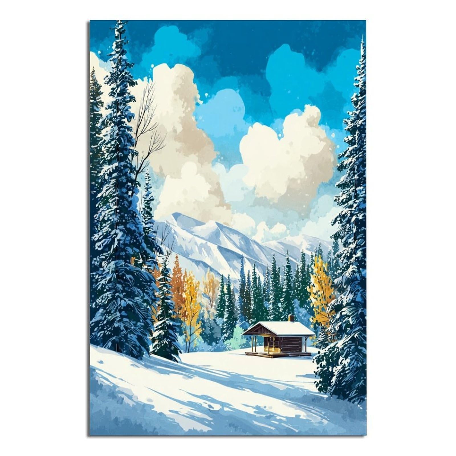 CFXNGA Breckenridge Colorado Poster 20x30inch(50x75cm) Vintage Watercolor Canvas Art