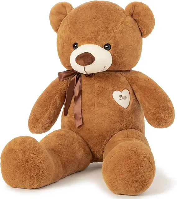 Ours en Peluche Géant 80cm - Nounours Doudou Doux Marron Cadeau Enfants