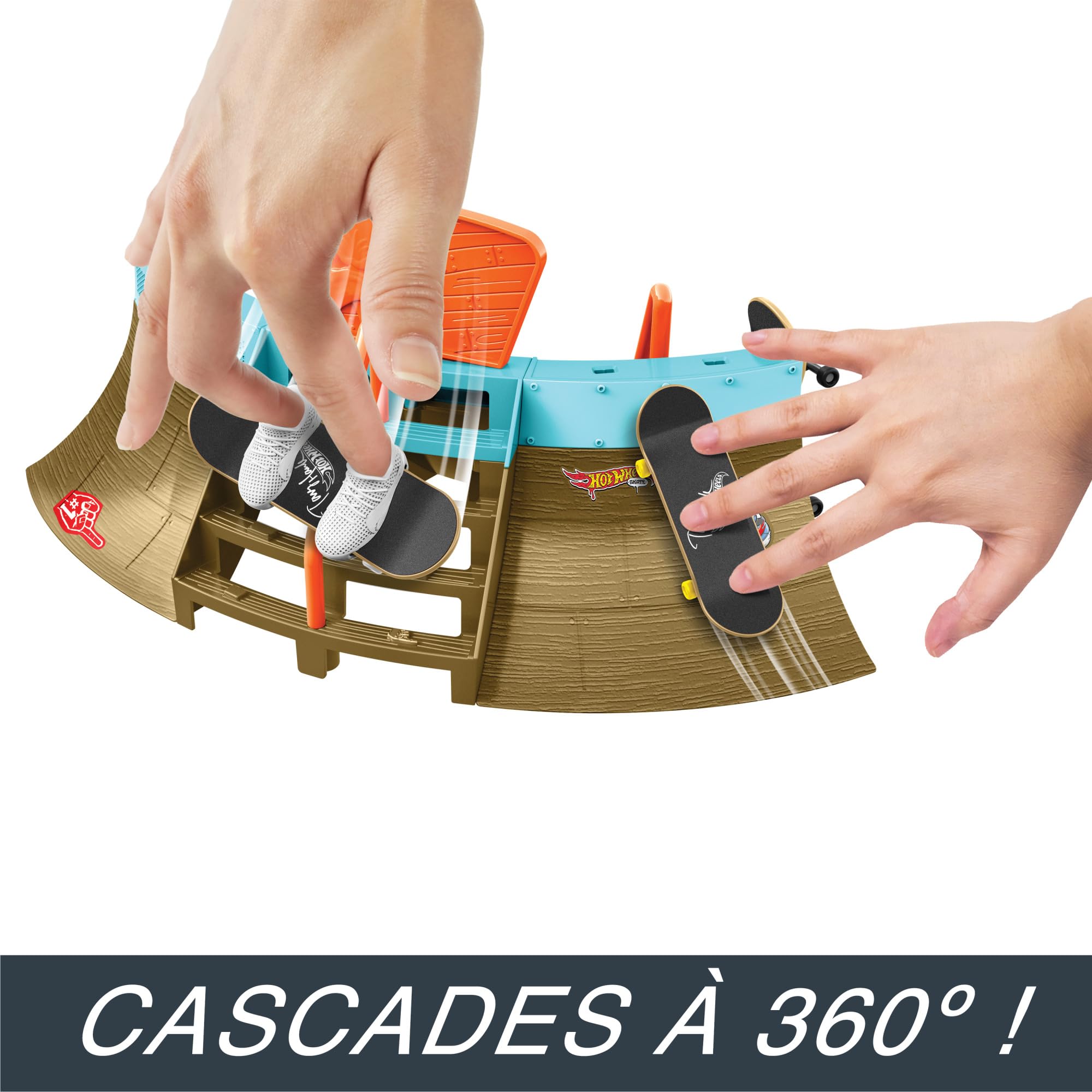 Hot Wheels Skate Van avec fingerboard et chaussures | Conçu avec Tony Hawk, fingerboard exclusif et chaussures de skate amovibles, JGG91