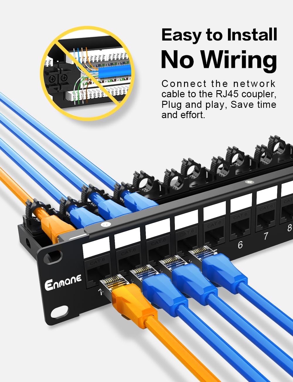 Snapklik.com : Enmane 12 Port Keystone Patch Panel CAT6 (EC Listed) For ...