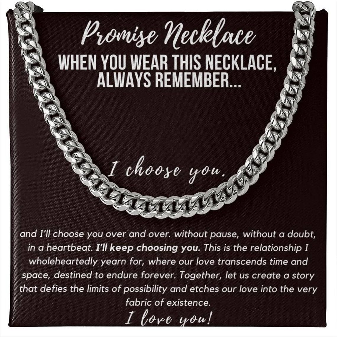 Promise Necklace For Him, Personalized Sentimental Meaningful Gifts For Boyfriend, Cool Boyfriend Necklace, To My Man Necklaces Gift, Silver Gold